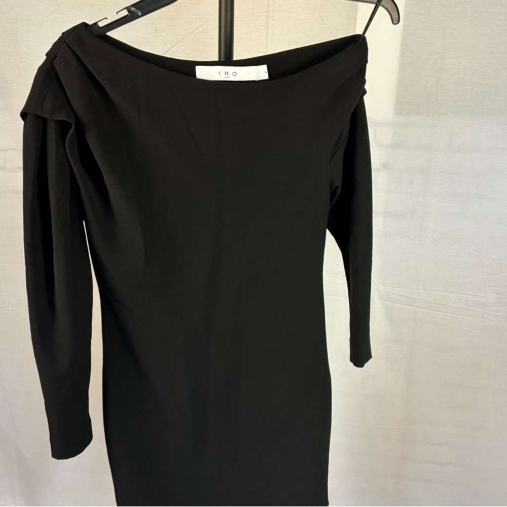 IRO Sophisticated Black Off-Shoulder Dress